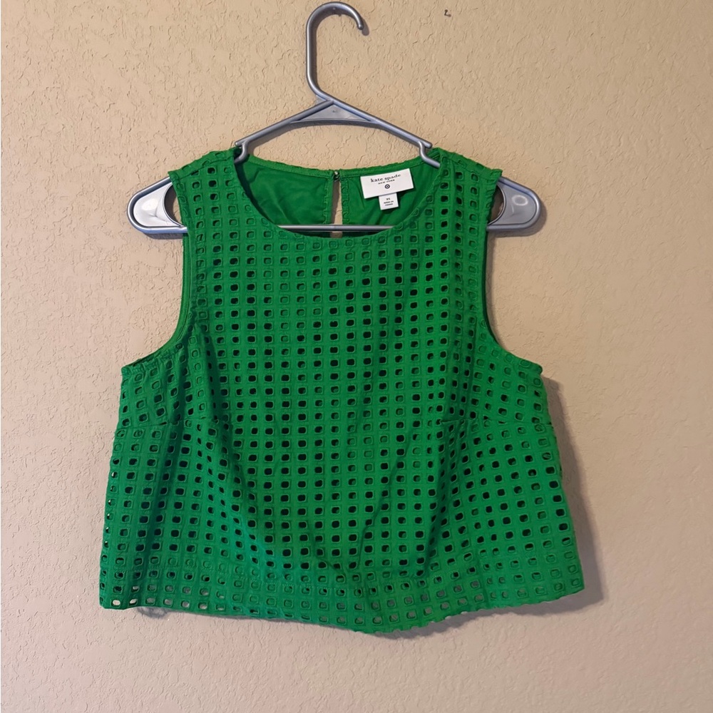 Target x Kate Spade Green Eyelet Shell Top | XS - Picture 2 of 6